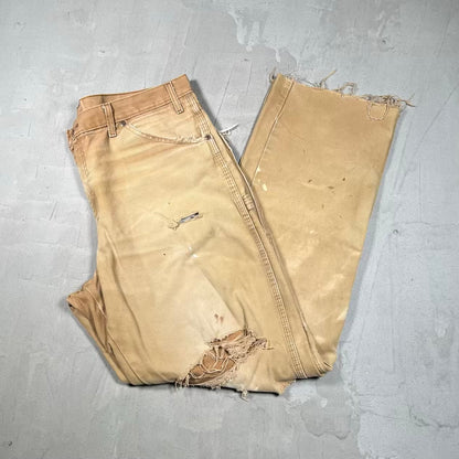 Y2K Dickies Fadded Khaki Workwear Canvas Pants Size 36 USED v20333