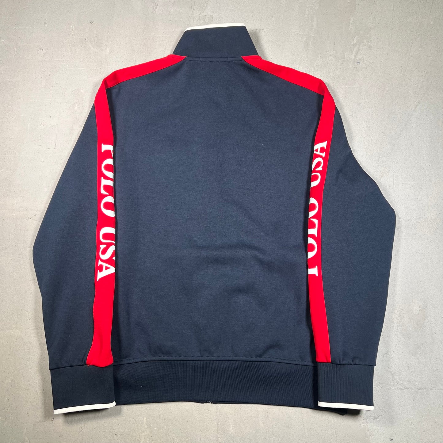 1990s Polo Ralph Lauren "Polo USA" Navy Track Jacket Size Large USED v19008