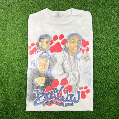 2002 Lil Bow Wow Scream 2 Tour Rap Style White Tee Size Medium USED v17939