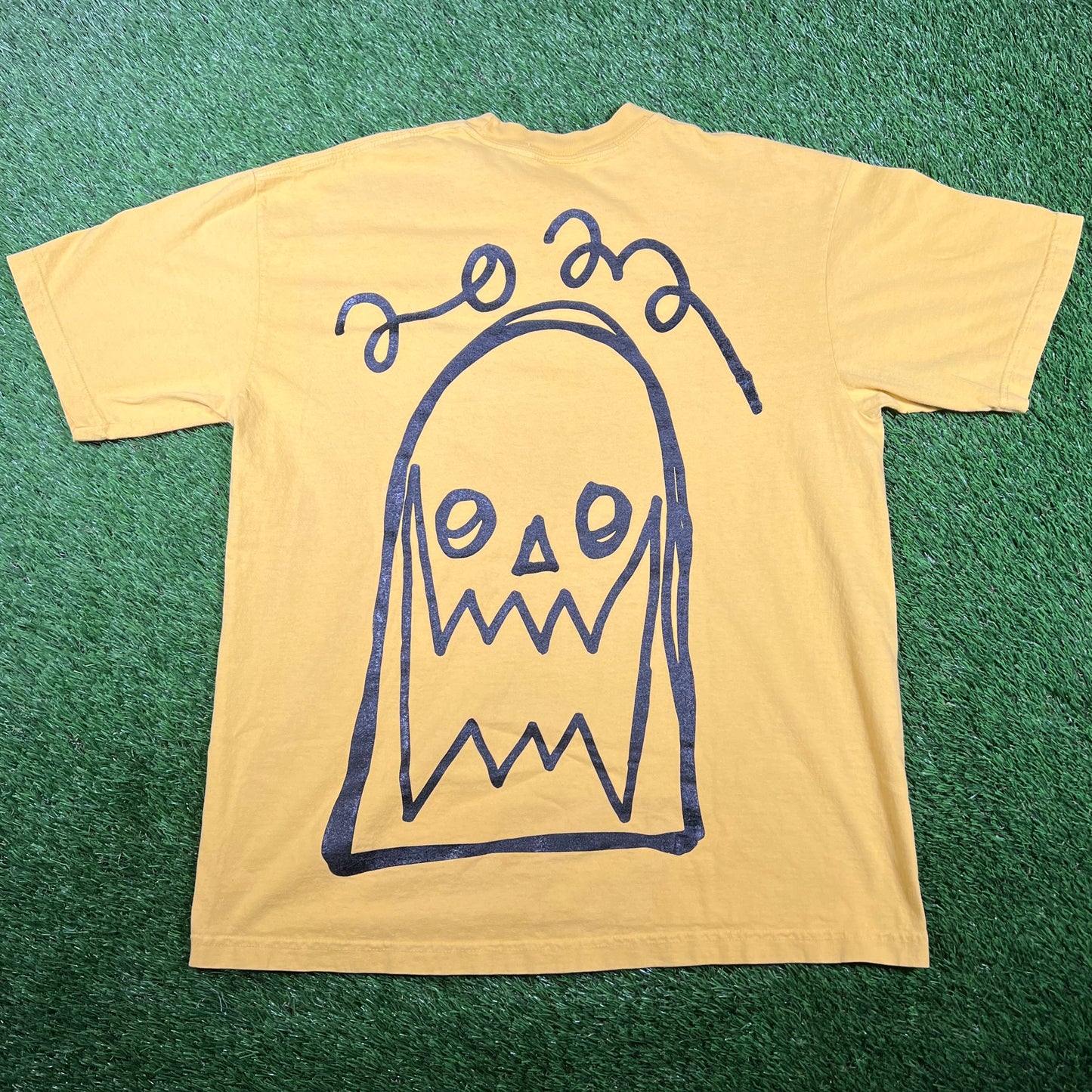 AssPizza Triple Yellow Box Logo Tee Size XL USED x14795