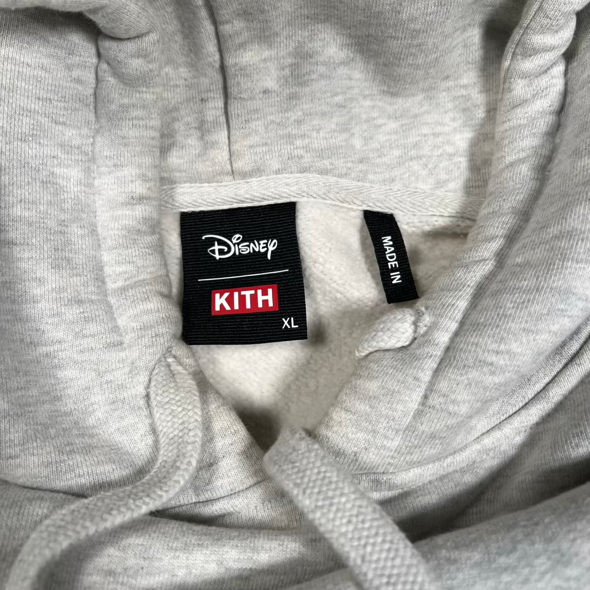 Kith Disney Mickey Sleeve Patches Hoodie Grey Size XL USED x18830