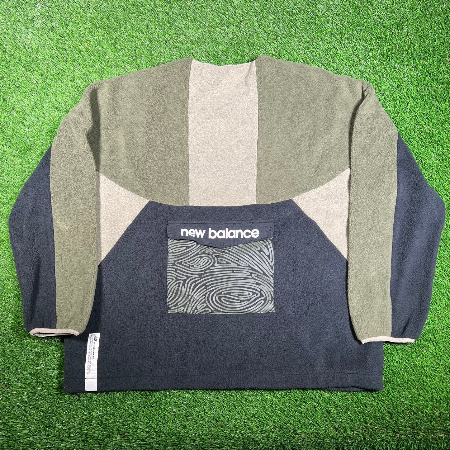 New Balance Salehe Bembury Fleece Green Pullover Size Large USED x15782