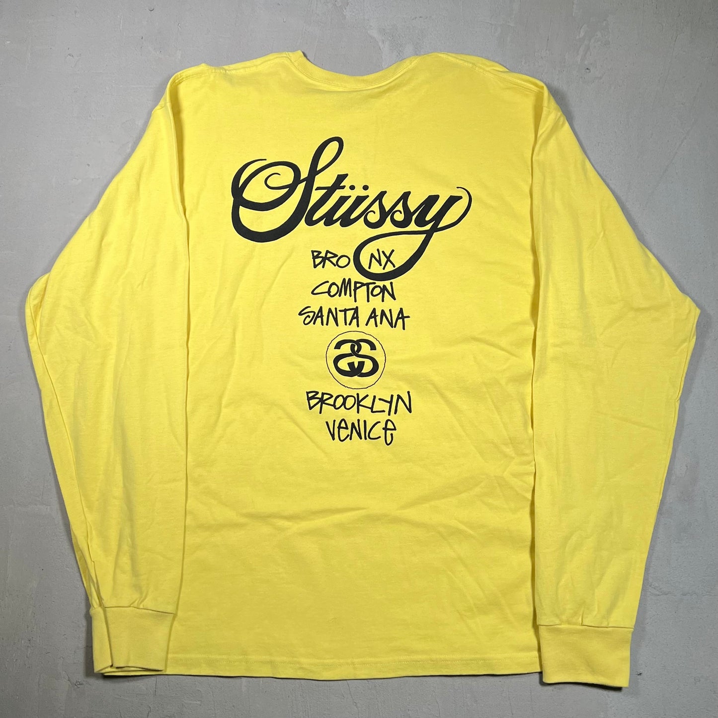 Stussy Dover Street World Tour Longsleeve Yellow Size XL NEW x17287