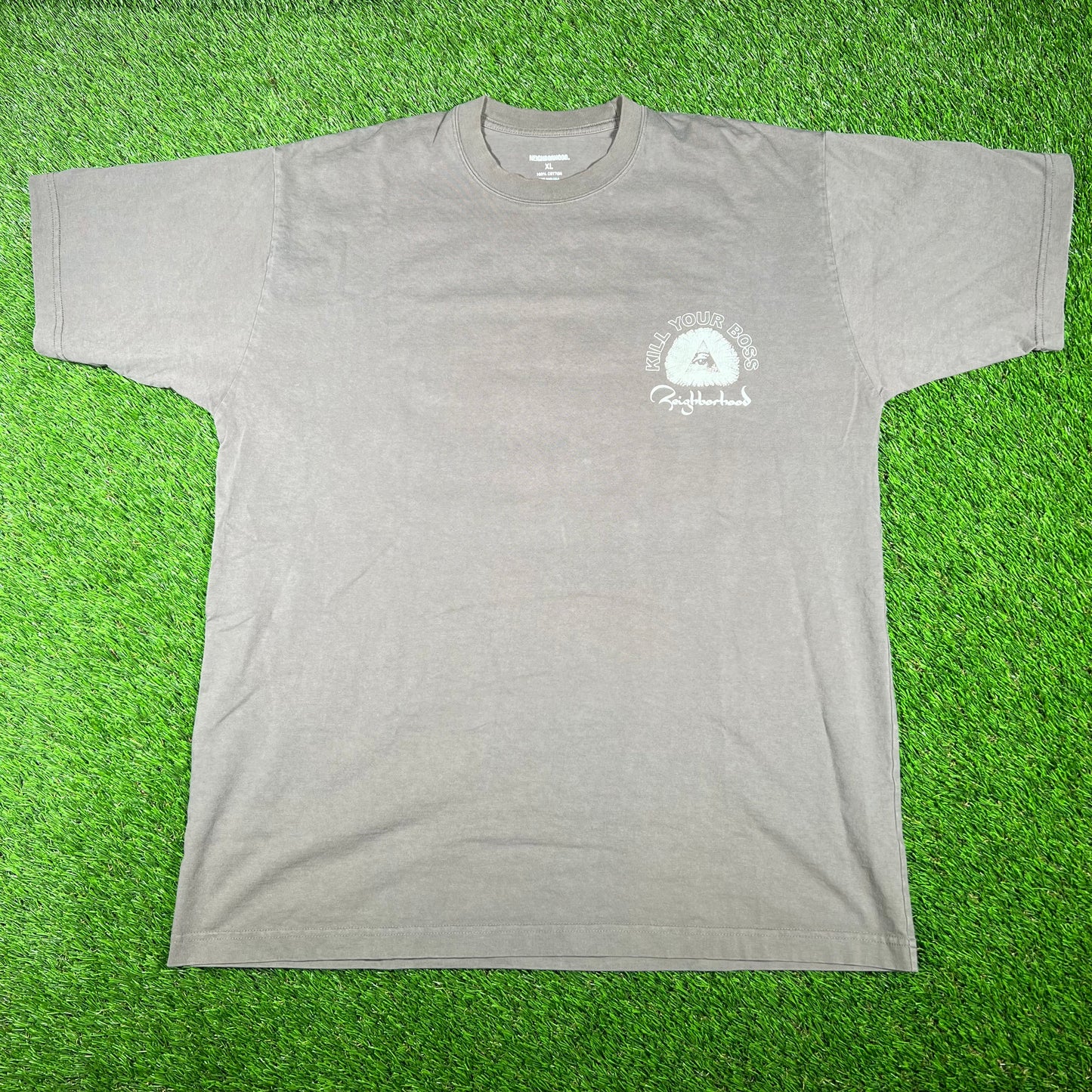 Neighborhood Kill Your Boss Grey Tee Size XL USED x14698
