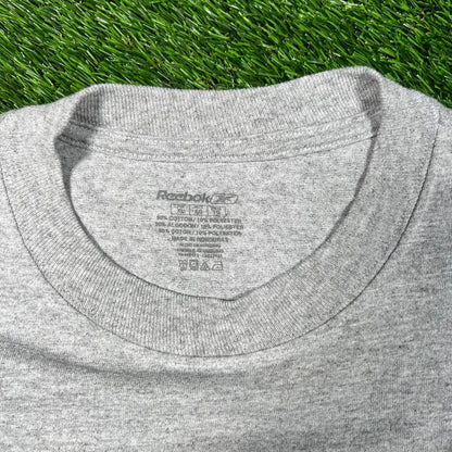 2007 Giants Eli Manning NFC Champs Grey Tee Size XL USED v17647