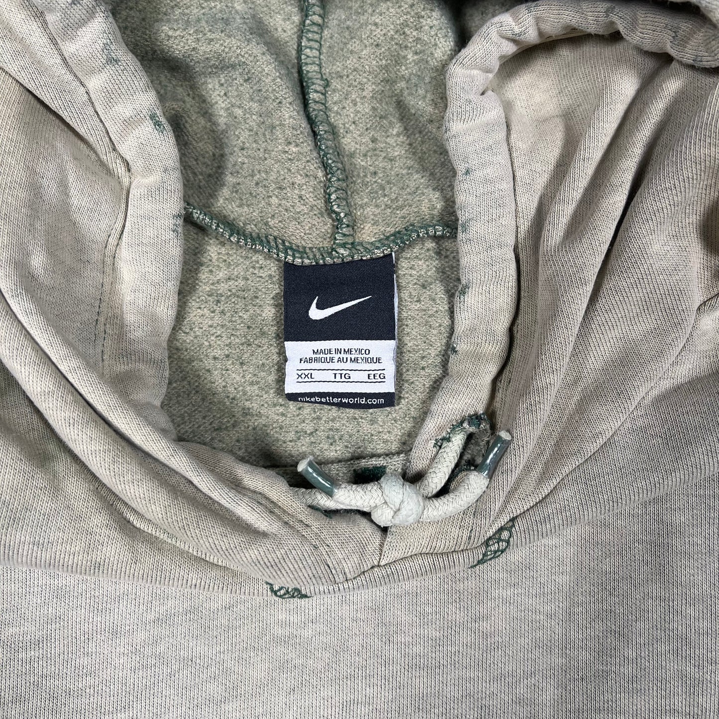 Nike Acid Green Center Swoosh Pocket Hoodie Size XXL USED v19093