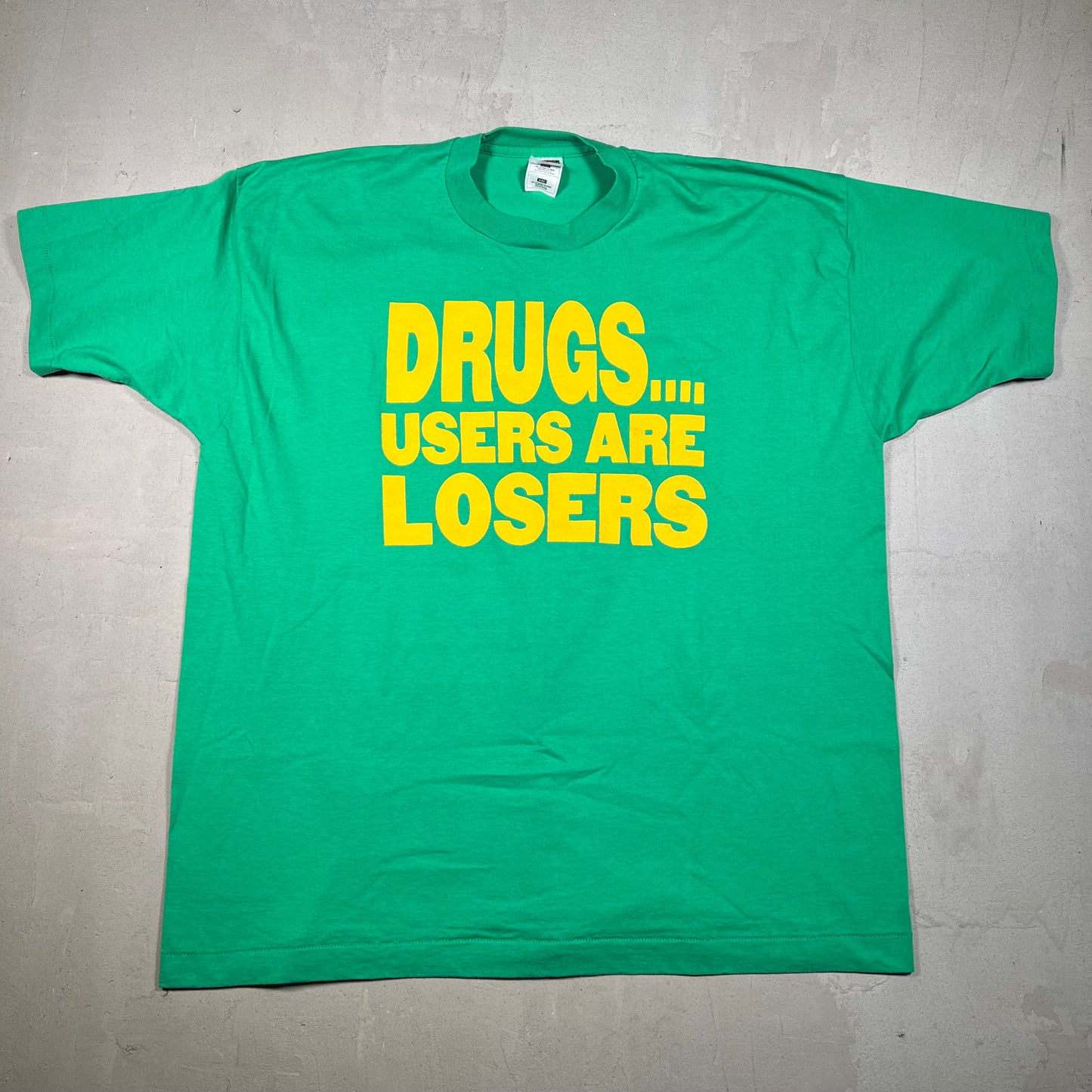 Y2K Drugs Users Are Losers Green Tee Size XXL USED v19335
