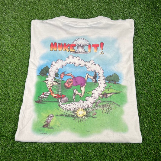 1990s Golf Duds "Nuke It" White Tee Size XXL USED v16817