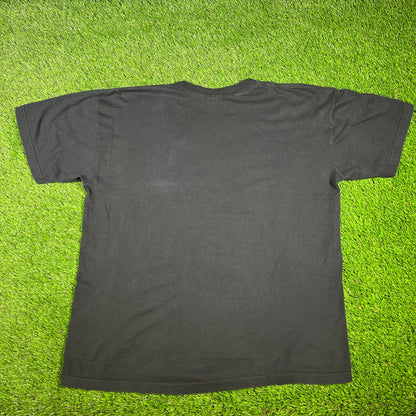 1990s Pittspurgh Steelers City Line Helmet Black Tee Size XL USED v16574