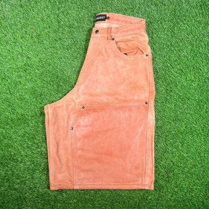 GV Gallery Raspberry Peach Leather Brown Shorts Size Small NEW x15636