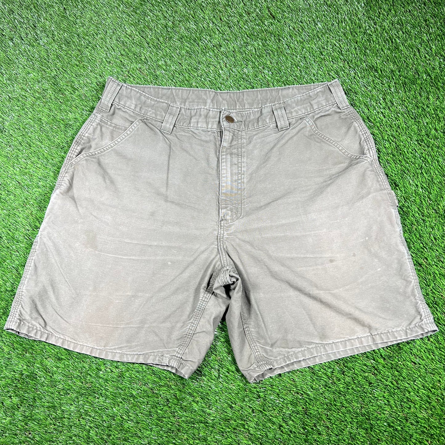 Carhartt Work Wear Olive Green Shorts Size 36 USED v16843