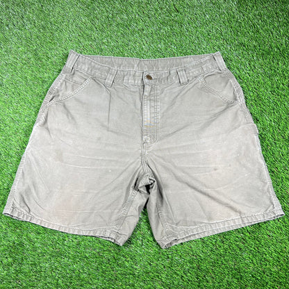Carhartt Work Wear Olive Green Shorts Size 36 USED v16843