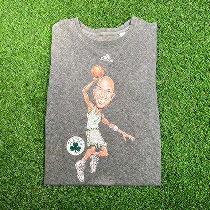Adidas Boston Celtics Kevin Garnett Cartoon Tee Size Medium USED v17827