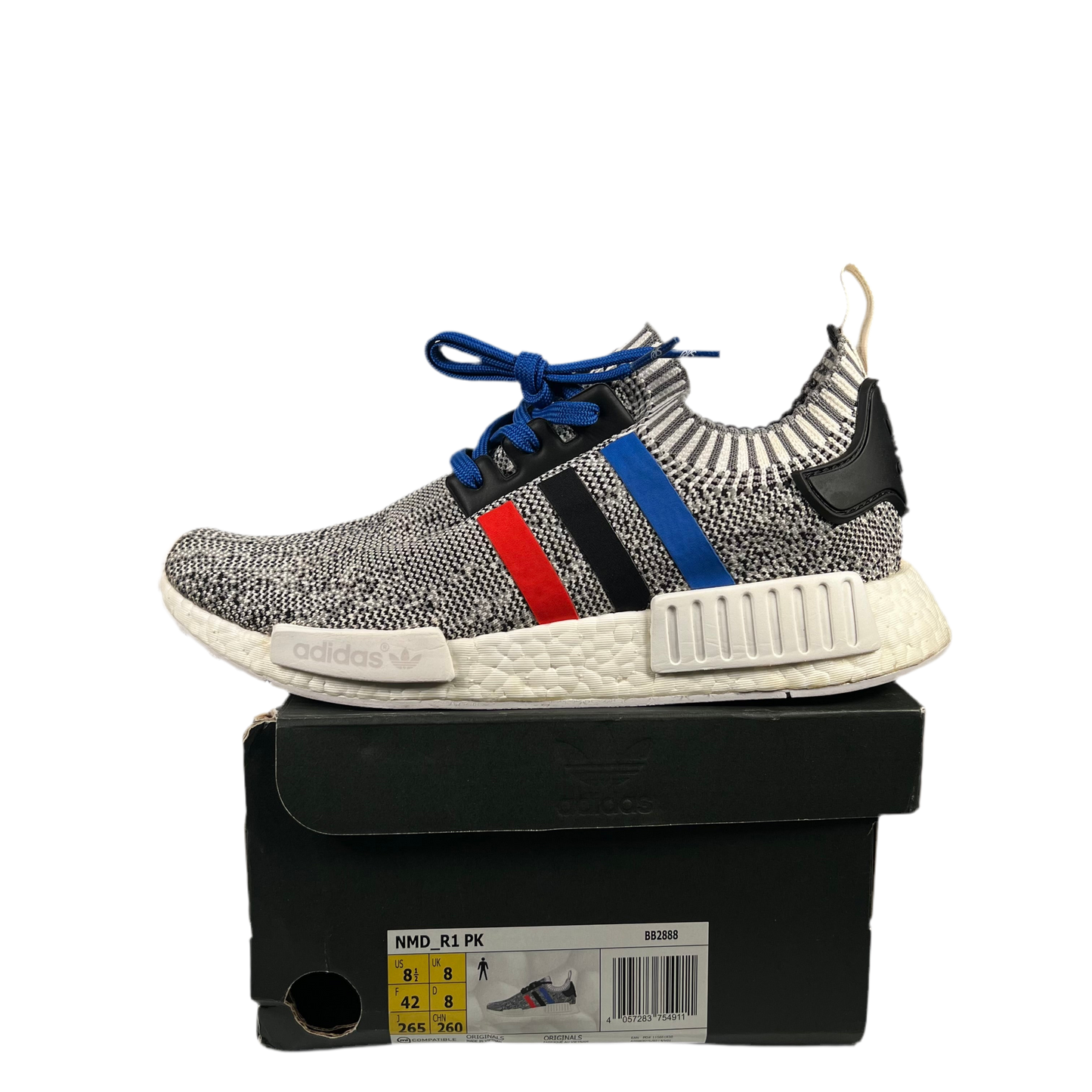 Adidas NMD R1 Tri Color Stripes White (2016) Size 8.5 USED s18724