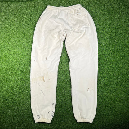 Hidden NY Asics Visual Dynamics Printer Inked White Sweatpants Size Small USED x15903