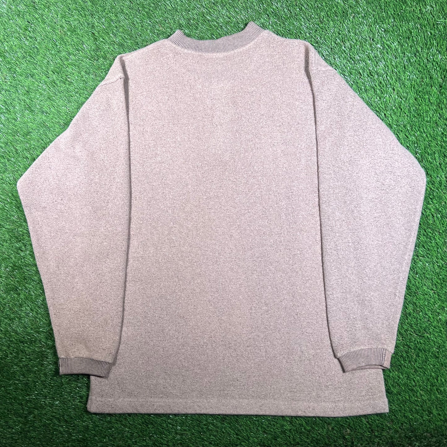 Y2K ESPN Brown Henley Longlseeve Size Medium USED v17996