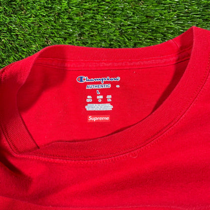 Supreme Champion Longsleeve Red Tee (2017) Size Large USED x16225