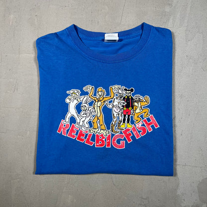 Y2K Reel Big FIsh Blue Tee Size Large USED v19096