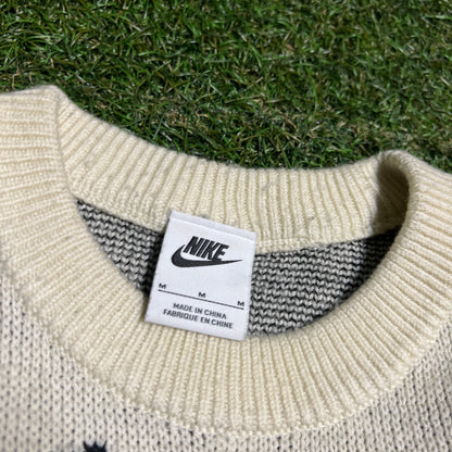 Stussy x Penny Knit AOP Cream Crewneck Size Medium USED x13787