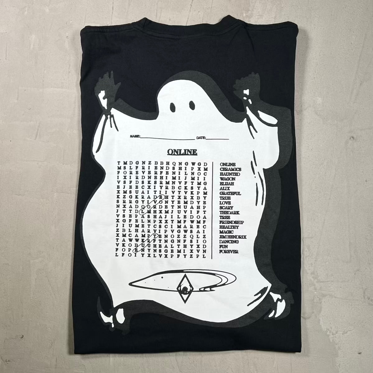 Online Ceramics Haunted Wagon Witch Black Longsleeve Size Medium USED x18563