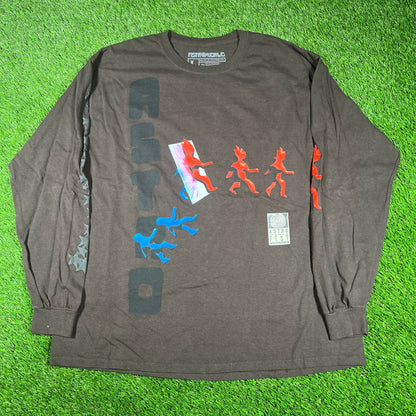 2021 Astroworld Fest Walking Through Portal Brown Longsleeve Size Large USED x14569