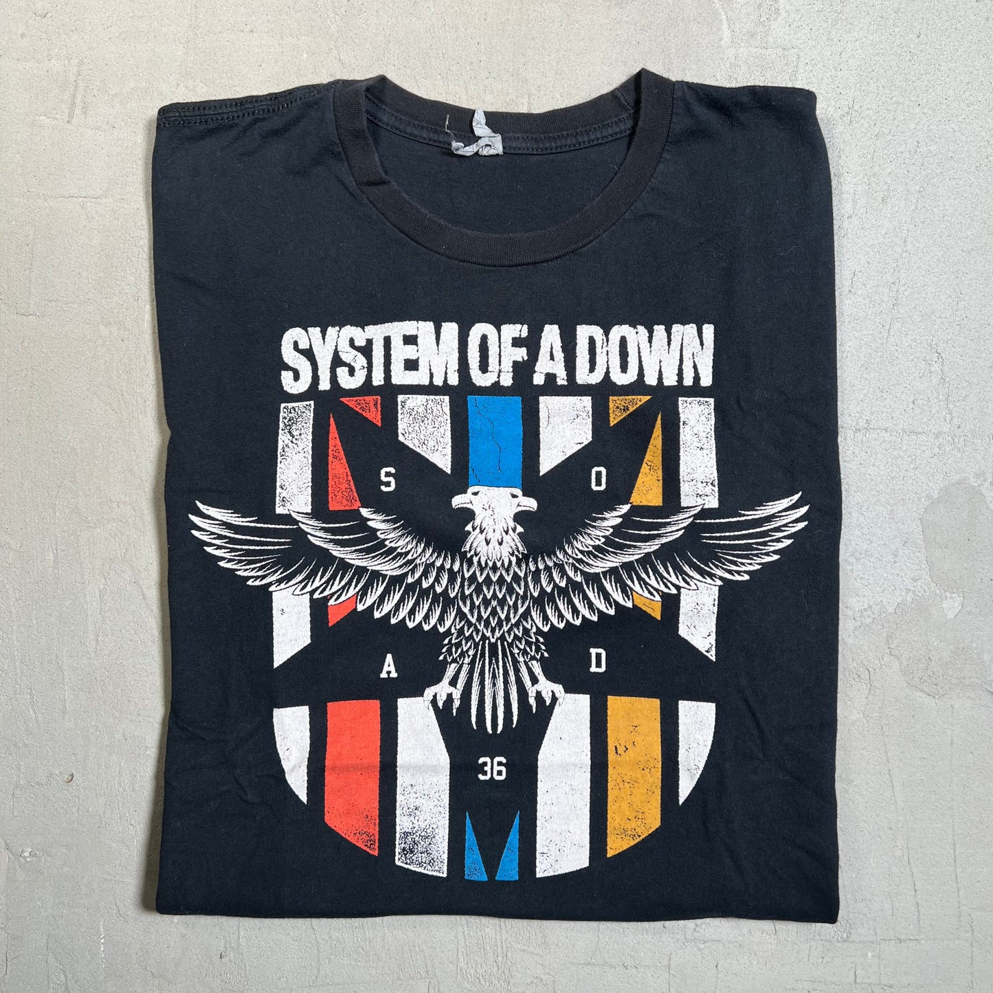 System of A Down Denver Co Black Tee Size Large USED v19579