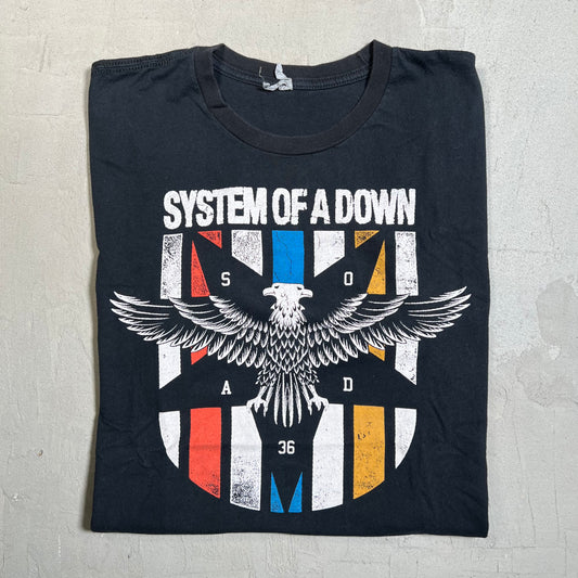 System of A Down Denver Co Black Tee Size Large USED v19579