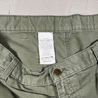 Carhartt Olive Green LightWeight Double Knee Carpenter Pants Size 36x30 USED v19025