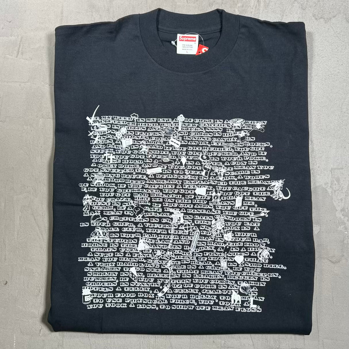 Supreme Big L Ebonics Black Tee (2002) Size Large NEW x18542