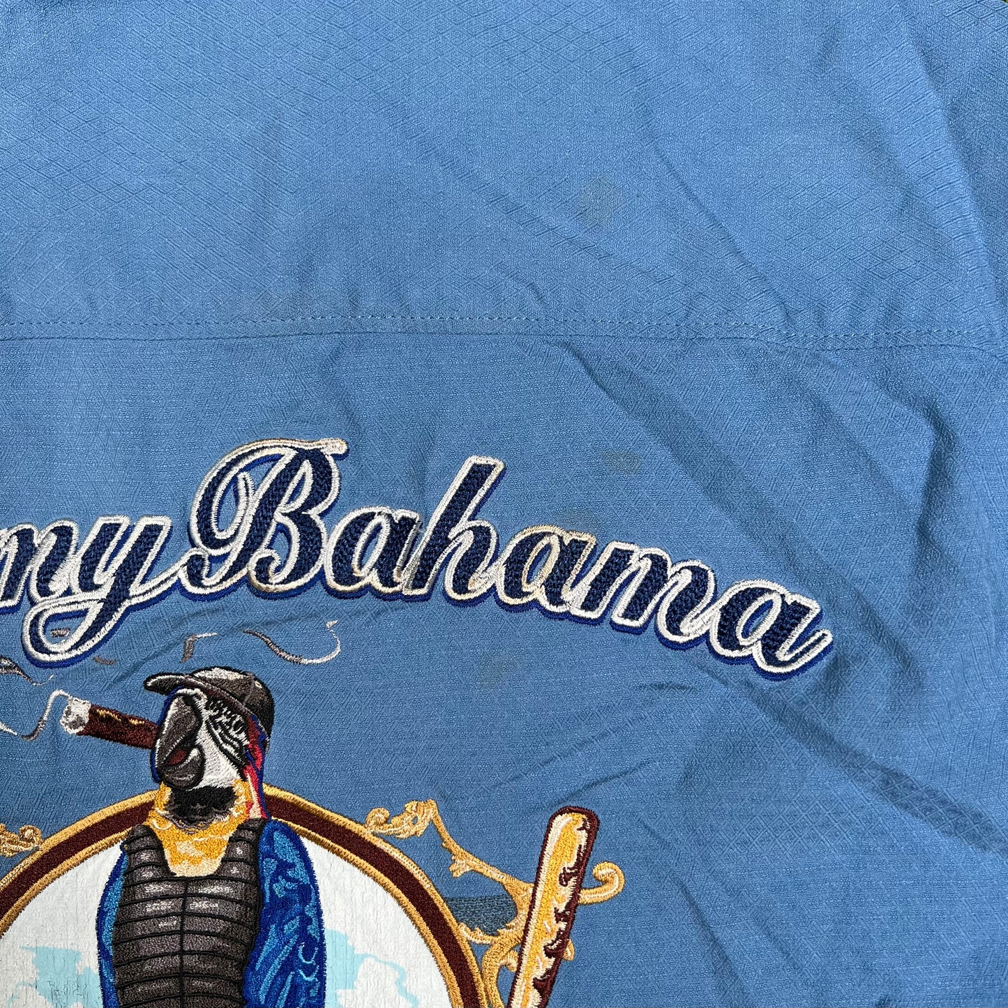 Tommy Bahama Blue Silk Camp Shirt Size Small USED v16705