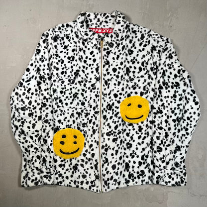 Cactus Plant Flea Market CPFM Ranch White Leopard Fleece Zip Up Jacket (2021) Size 4 (XL) USED x18885