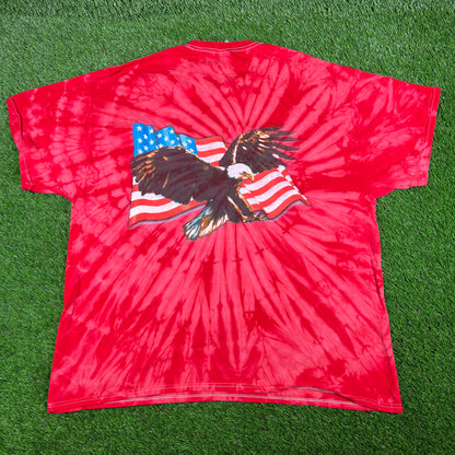 Travis Scott "Made in America" Red Tie Dye Tee Size XXL USED x14759