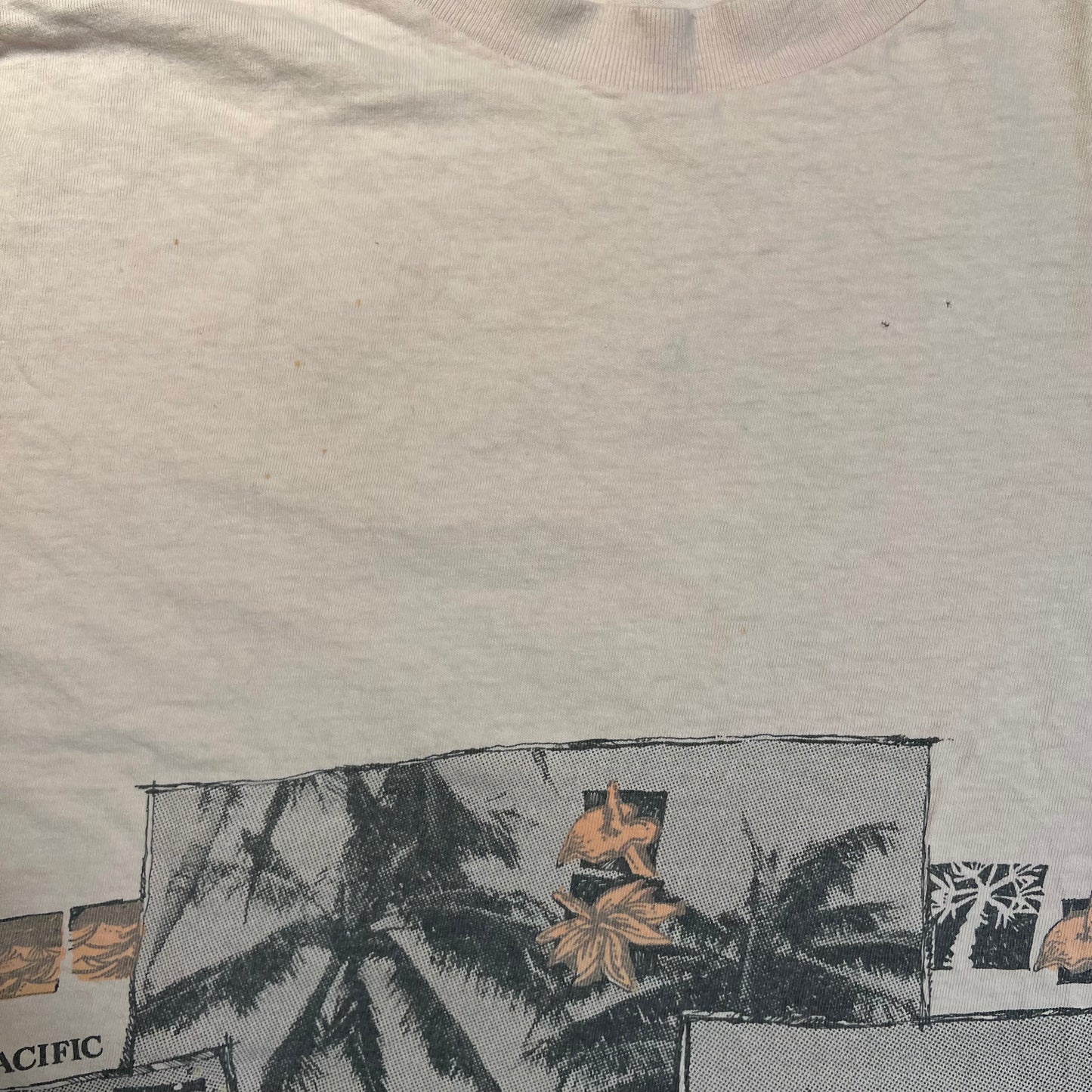 1986 Ocean Pacific Photo Wrap Pinkish Tee Size Large USED v18815