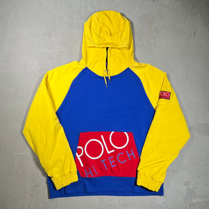 Y2K Polo Ralph Lauren Hi Tech Color Blocking Hoodie Size XL USED v20347