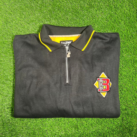 1990s Bad Boys Black/Yellow Half Zip Polo Size XXL USED v18132