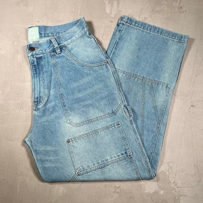 Bridage New York Blue Denim Double Knees Size XL USED x18489
