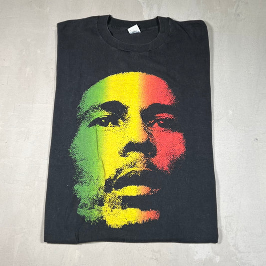 1990s Bob Marley "Redemption Song" Black Tee Size XL USED v19071