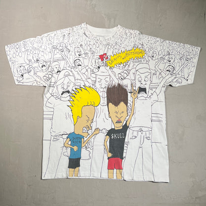 1993 Beavis and Butthead Staney Desantis AOP Tee Size XL USED v14837