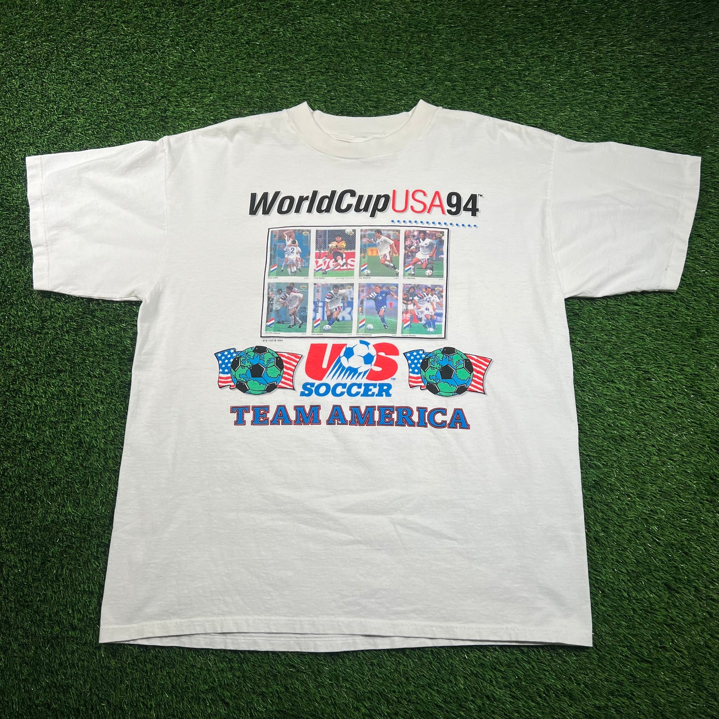1994 World Cup White US Soccer Tee Size XL USED v18373