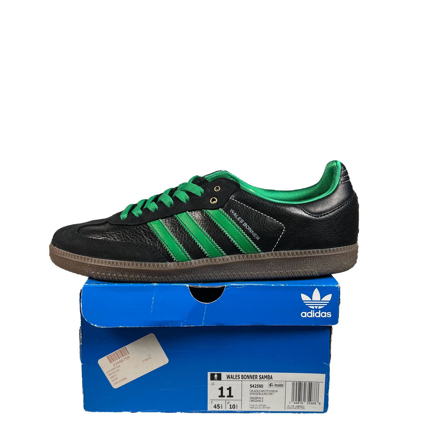 Adidas Samba Wales Bonner Black (2021) Size 11 USED s22340