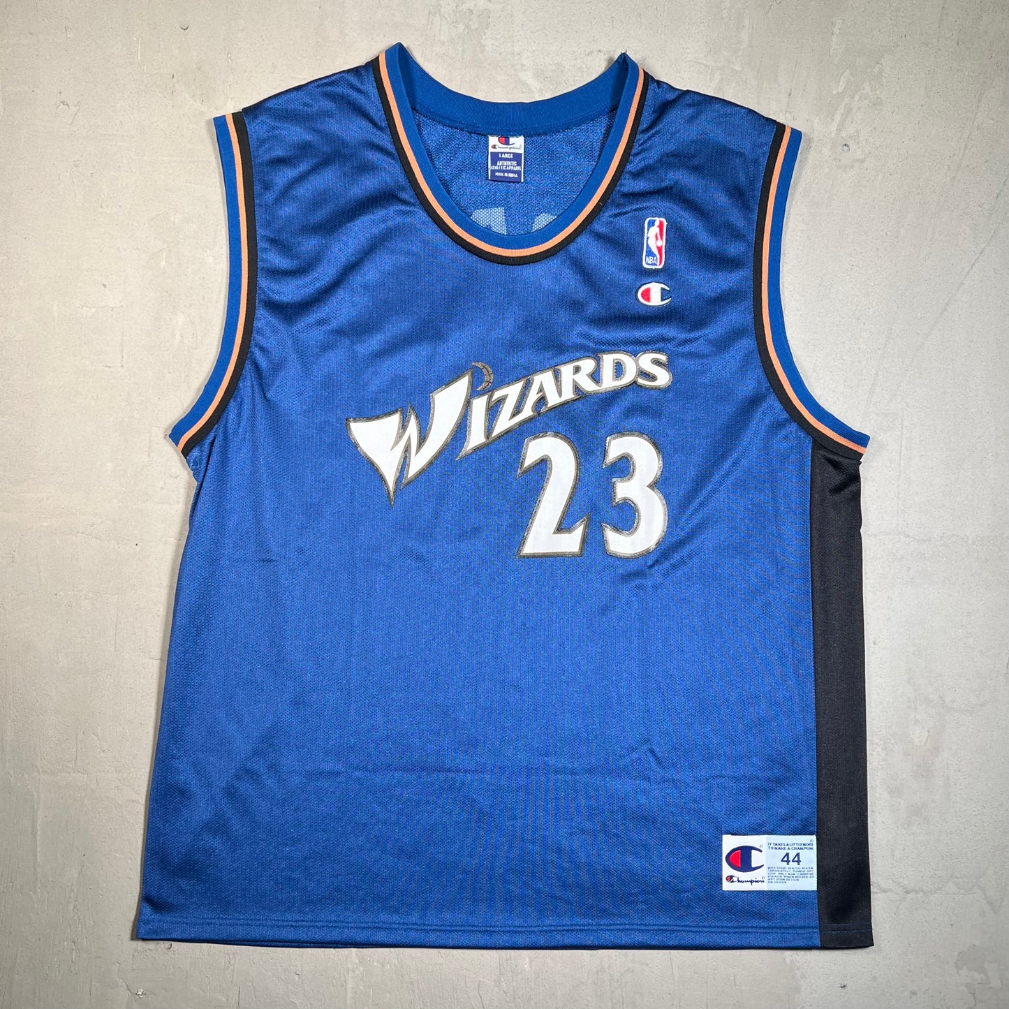 Champion Michael Jordan Washington Wizards Blue Jersey Size Large USED v19561