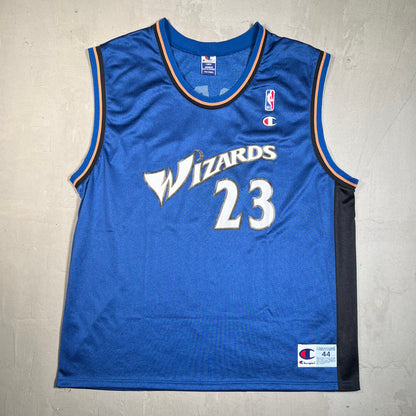 Champion Michael Jordan Washington Wizards Blue Jersey Size Large USED v19561