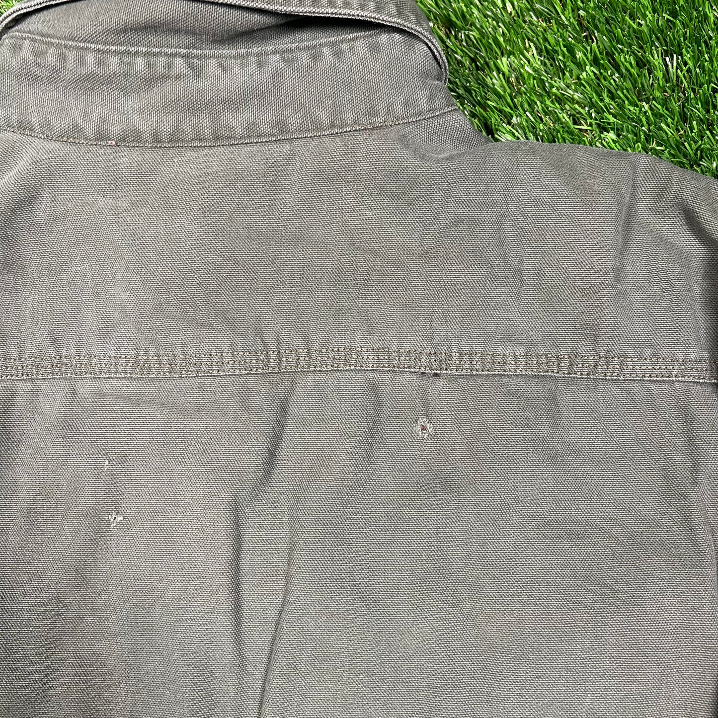 Y2K Carhartt Green Canvas Button Up Light Jacket Size Large USED v18713