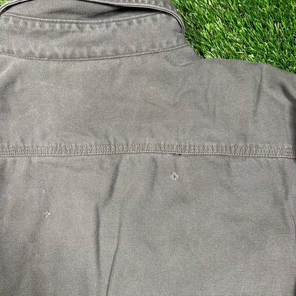 Y2K Carhartt Green Canvas Button Up Light Jacket Size Large USED v18713