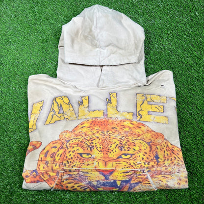 Vale "Vale Sports Division" Tiger Cream Hoodie Size Medium USED x14724
