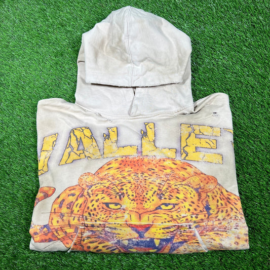 Vale "Vale Sports Division" Tiger Cream Hoodie Size Medium USED x14724