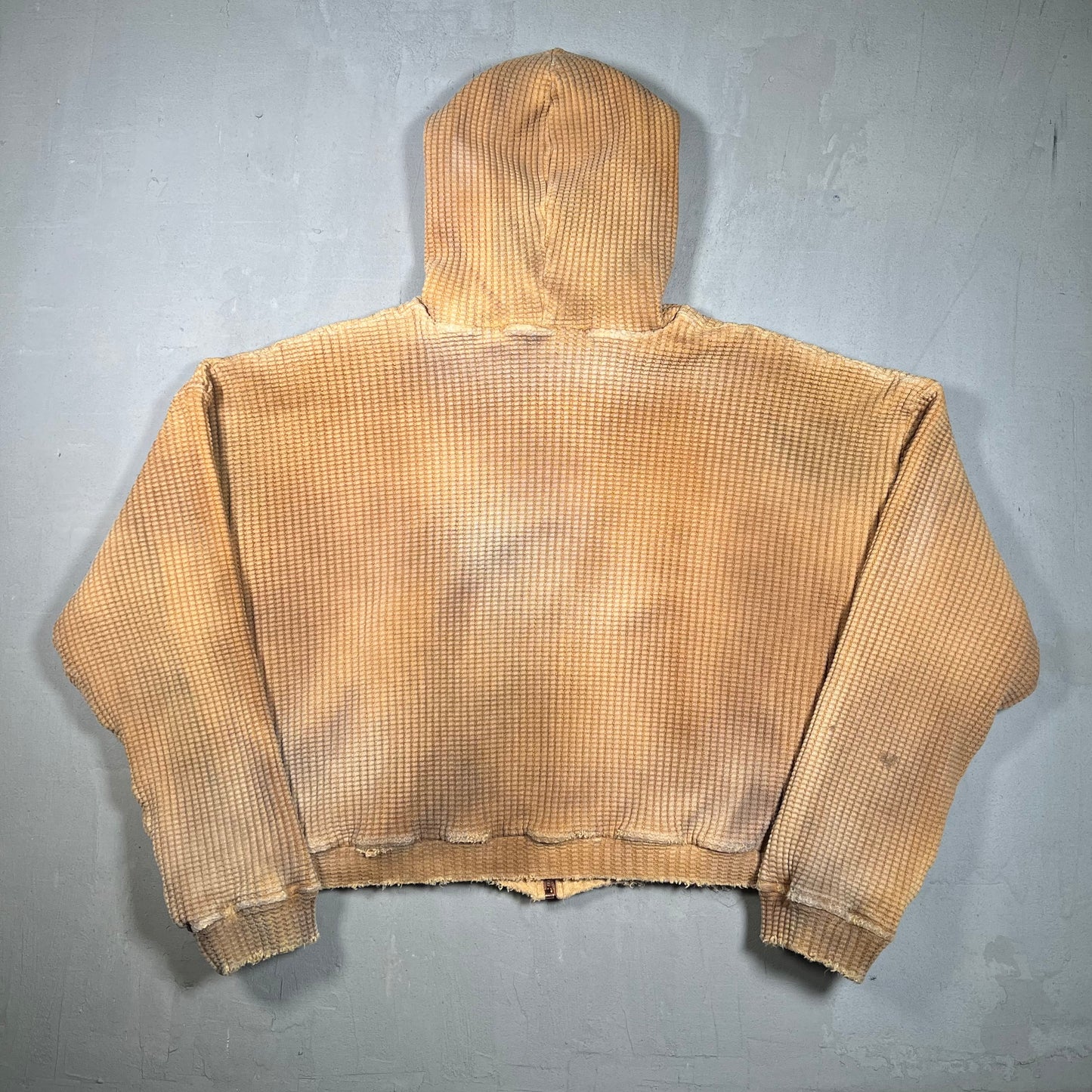 GV Gallery Raspberry Hills Waffle Dyed Heavy Thermal Zip Up Hoodie Size Small USED x17203