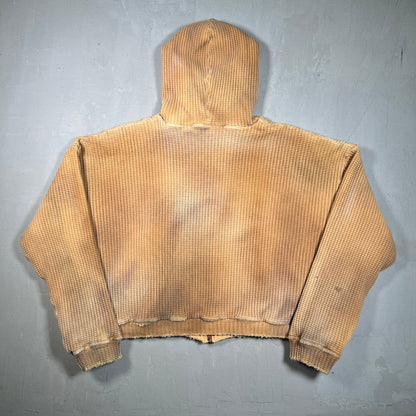 GV Gallery Raspberry Hills Waffle Dyed Heavy Thermal Zip Up Hoodie Size Small USED x17203