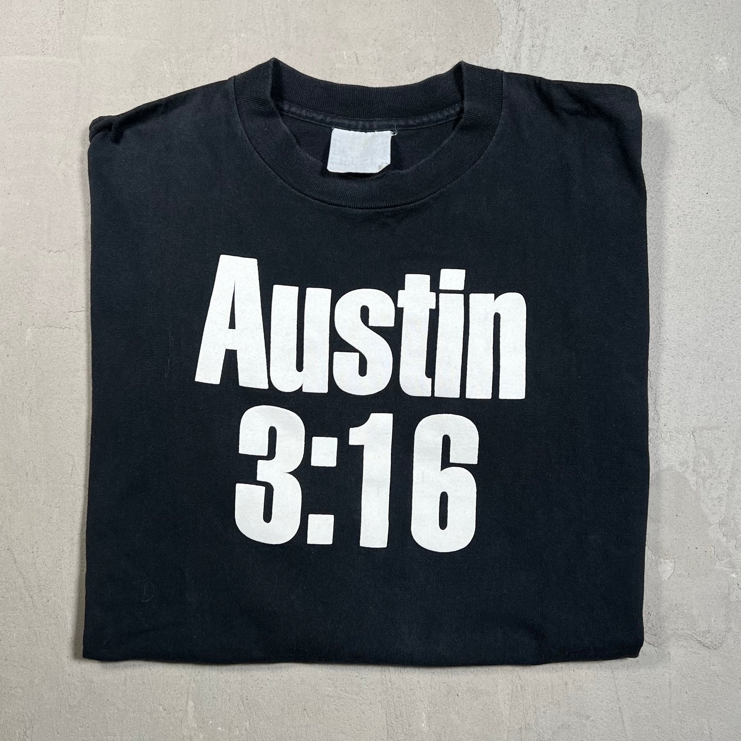 WWF "Austin 3:16" Stone Cold Steve Austin Black Tee Size Large USED v19519