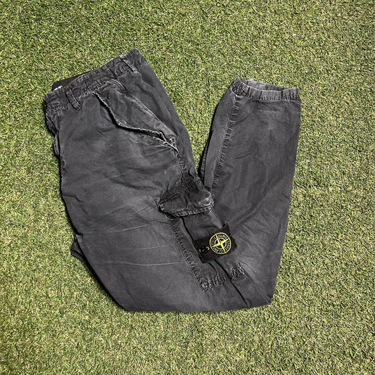 Stone Island Cargo Pants Black Size 30 USED X13299